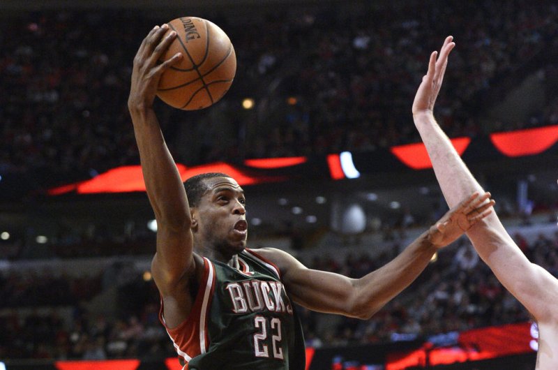 Milwaukee Bucks guard Khris Middleton goes up for a shot. File photo by Brian Kersey/UPI | <a href="/News_Photos/lp/cedacf0854a6dc86c96f9ca4715e0182/" target="_blank">License Photo</a>