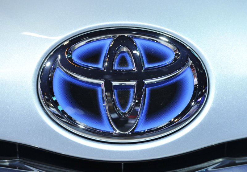 The logo for Toyota is displayed on a Prius hood at the Chicago Auto Show at McCormick Place in Chicago on February 9, 2011. UPI/Brian Kersey | <a href="/News_Photos/lp/976b5d2dd12a7a0ae8f16c81facfa6ea/" target="_blank">License Photo</a>