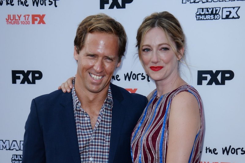 Judy Greer (R) and Nat Faxon at the Los Angeles premiere of 'Married' on July 14, 2014. The series was recently canceled after two seasons. File Photo by Jim Ruymen/UPI