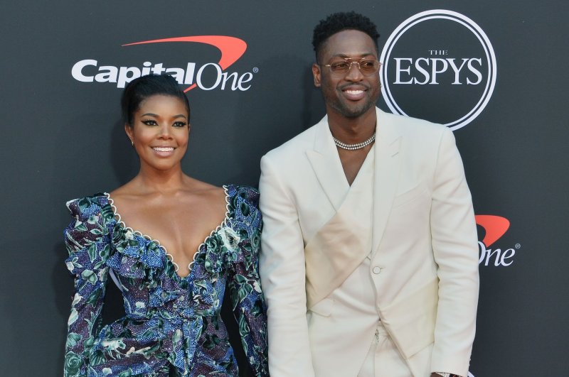 Gabrielle Union (L) discussed her early romance with Dwyane Wade on "Jimmy Kimmel Live!" File&nbsp;Photo by Jim Ruymen/UPI