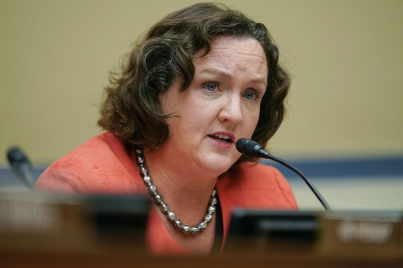 Rep. Katie Porter, D-Calif., said at a House hearing Wednesday that "when it comes to regulating our banks, Congress has a short-term memory on what works and what doesn't." Pool File photo by Andrew Harnik/UPI