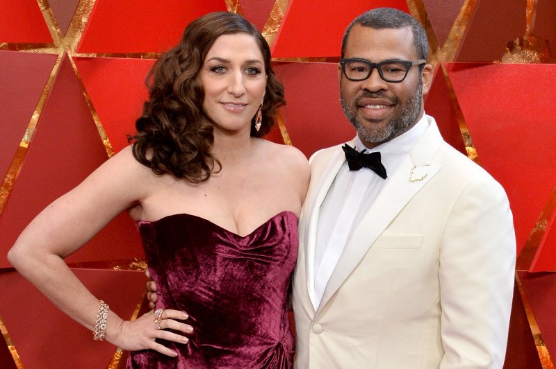 Chelsea Peretti (L), pictured with Jordan Peele, will play the lead in a new comedy movie. File Photo by Jim Ruymen/UPI