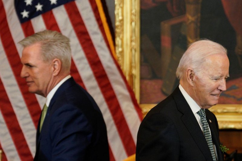 U.S. President Joe Biden and Speaker of the House of Representatives Kevin McCarthy traded letters Tuesday concerning negotiations over budget proposals and raising the debt ceiling. Photo by Yuri Gripas/UPI