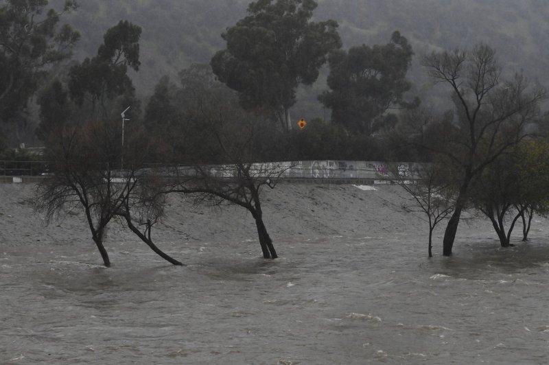 California's current deluge of rain is part of pattern seen in the state for much of the year already. (Such as in February, pictured, when the Los Angeles River flooded.) At least five people were killed on Wednesday during another record-breaking storm in the state. File Photo by Jim Ruymen/UPI