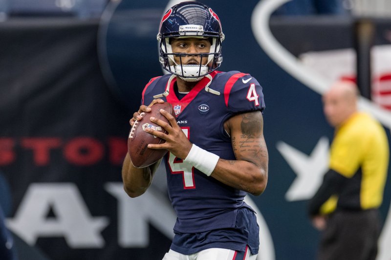 Houston Texans quarterback Deshaun Watson had three touchdown passes in a win against the Oakland Raiders Sunday in Houston. Photo by Trask Smith/UPI