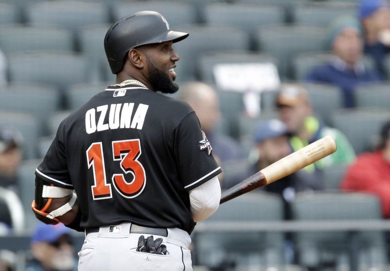 Marcell Ozuna has reportedly been traded from the Miami Marlins to the St. Louis Cardinals. Photo by John Angelillo/UPI
