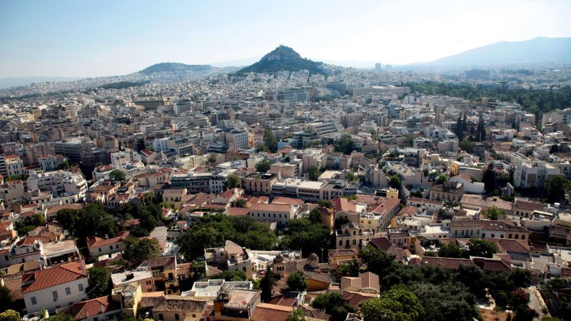 A view of the city of Athens from the hill of the Acropolis. UPI/Hugo Philpott | <a href="/News_Photos/lp/c0deafe385c8dc5ff9d7f3690e2aff75/" target="_blank">License Photo</a>