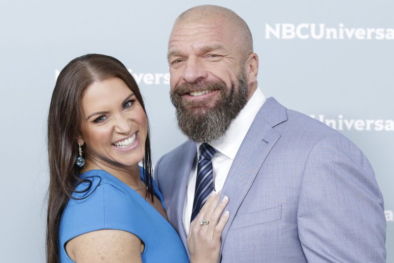 WWE's Triple H (R) and Stephanie McMahon arrive on the red carpet at the NBCUniversal Upfront on May 2018. Triple H and McMahon will star in a new A&amp;E series, "The Quest for Lost WWE Treasures." File Photo by John Angelillo/UPI