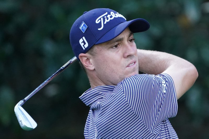 Justin Thomas picked up four strokes on the leaderboard on the first three holes on the back nine of his final round at the Players Championship on Sunday in Ponte Vedra Beach, Fla. File Photo by Kevin Dietsch/UPI