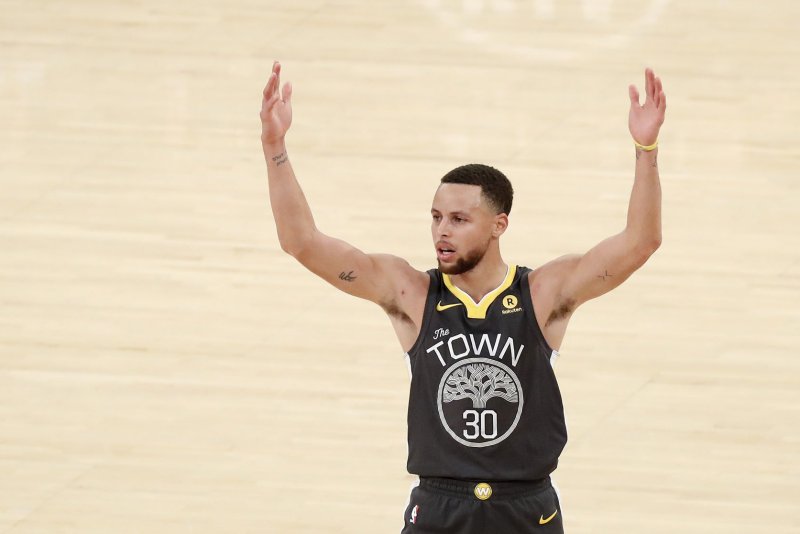 Golden State Warriors star Stephen Curry made one of the deepest 3-point shots of his career in a loss to the San Antonio Spurs Monday in San Antonio, Texas. File Photo by John Angelillo/UPI