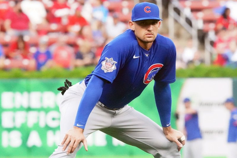 Outfielder Trayce Thompson (pictured), who spent last season with the Chicago Cubs, is expected to provide depth for the Los Angeles Dodgers during Mookie Betts' injury. File Photo by Bill Greenblatt/UPI | <a href="/News_Photos/lp/01287667be896f9df085aa48e1e27a70/" target="_blank">License Photo</a>