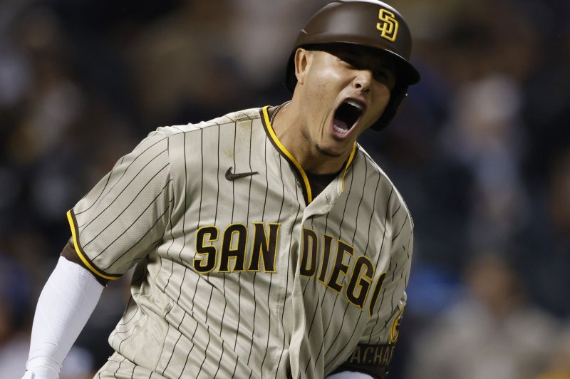 San Diego Padres third baseman Manny Machado hit .298 last season. File Photo by John Angelillo/UPI