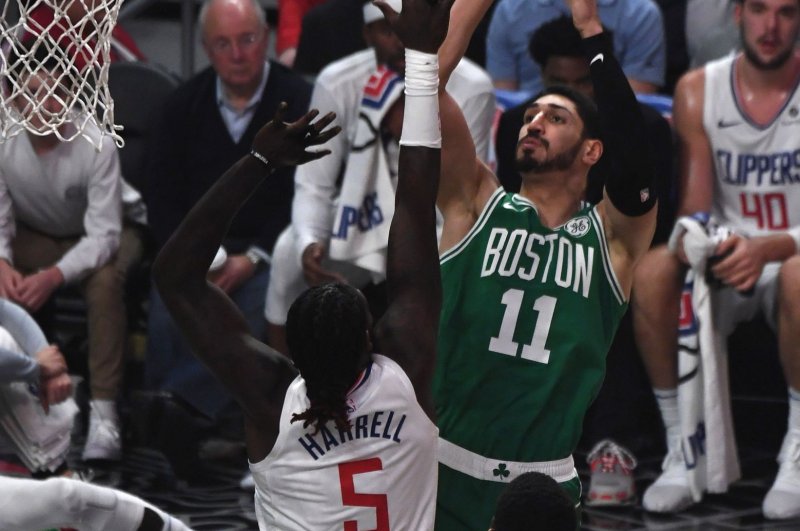 Boston Celtics center Enes Kanter (11), shown Nov. 20, 2019, made the comments in a two-minute video posted on social media before Wednesday's game against the New York Knicks. File Photo by Jon SooHoo/UPI