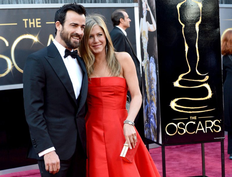 Jennifer Aniston and Justin Theroux arrive on the red carpet at the 85th Academy Awards at the Hollywood and Highlands Center in the Hollywood section of Los Angeles on February 24, 2013. UPI/Kevin Dietsch