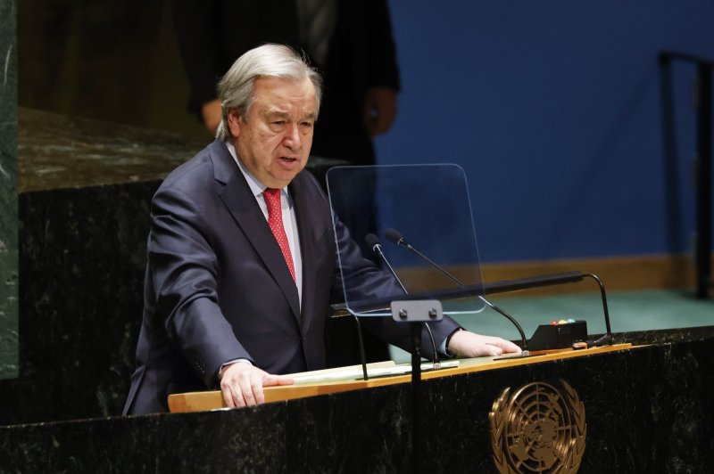 U.N. Secretary-General Antonio Guterres says it's time to stop "tinkering" in the global energy landscape and take the radical steps necessary to slow climate change. File photo by John Angelillo/UPI