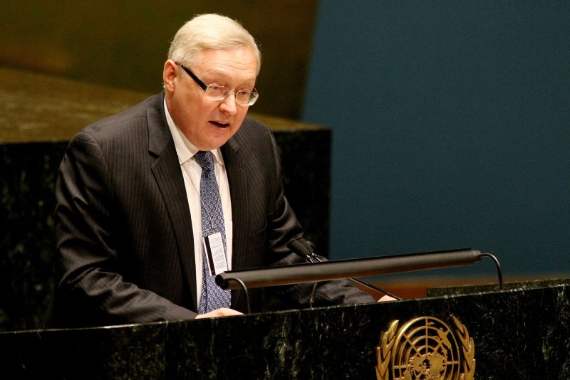 Russian Deputy Foreign Minister Sergey Ryabkov condemned the United States' plans to withdraw from the Intermediate-Range Nuclear Forces Treaty, calling it a "very dangerous" idea. File Photo by Monika Graff/UPI