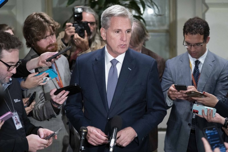 Rep. Kevin McCarthy announced Wednesday he will leave Congress at the end of the year after being removed as House speaker. File Photo by Bonnie Cash/UPI