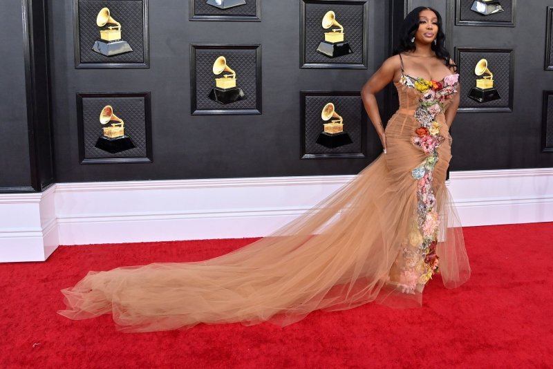 SZA arrives for the 64th annual Grammy Awards at the MGM Grand Garden Arena in Las Vegas in 2022. File Photo by Jim Ruymen/UPI