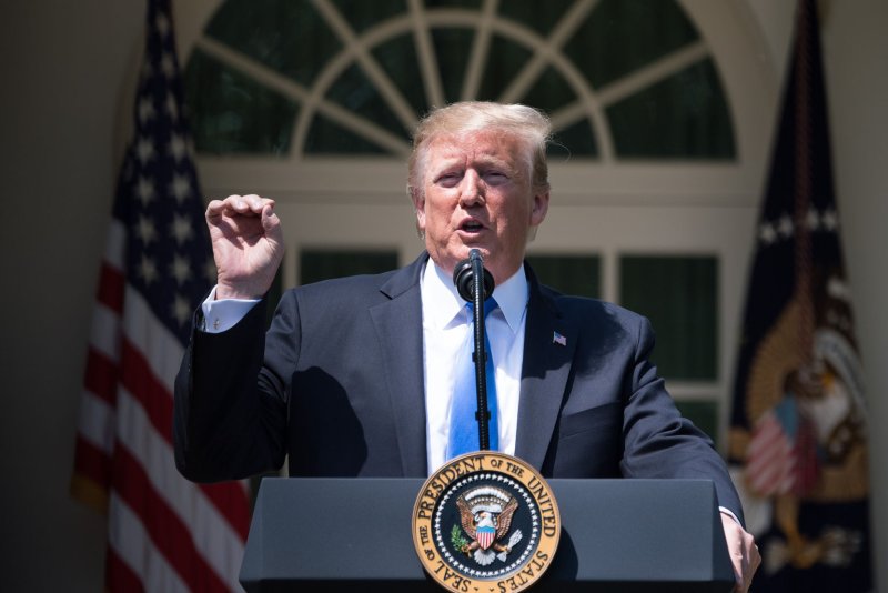 President Donald Trump speaks at the National Day of Prayer Service at the White House on Saturday. The president was interviewed Thursday night by Fox News' Chief Intelligence Correspondent Catherine Herridge. Photo by Kevin Dietsch/UPI | <a href="/News_Photos/lp/df92a2933c065a48f8db9e343b2c2bb7/" target="_blank">License Photo</a>