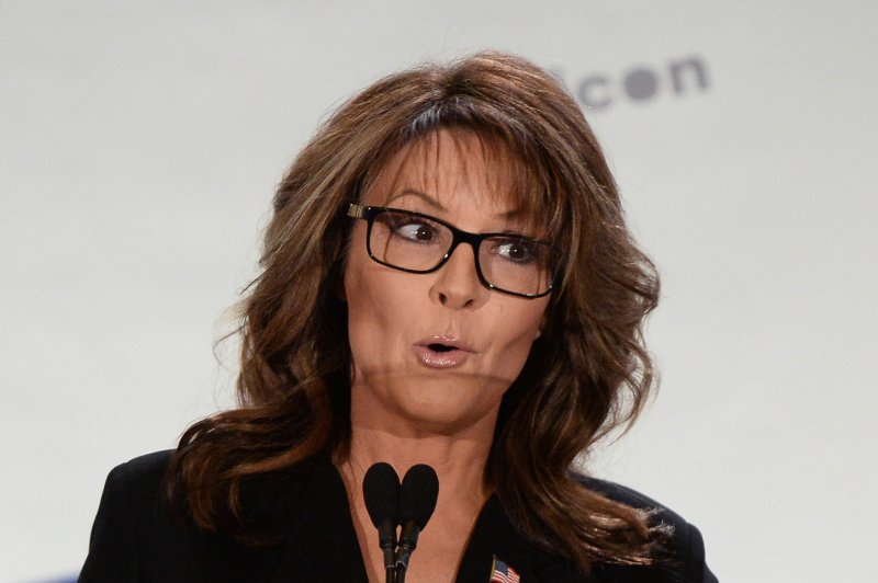 Former Alaska Gov. Sarah Palin has tested positive for COVID-19, prompting the delay of her defamation suit against The New York Times. File Photo by Jim Ruymen/UPI