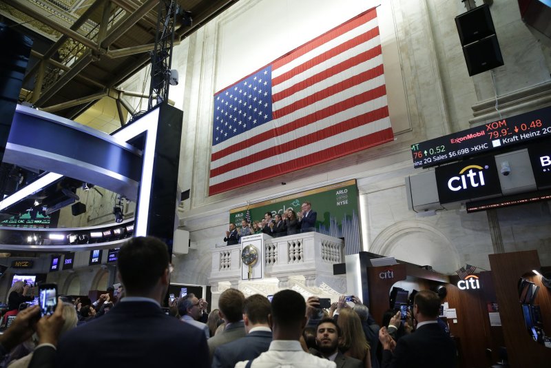 U.S. stocks set a new record Wednesday for the longest bull market in history, which has spanned nearly 3,500 days and dates back to 2009. Photo by John Angelillo/UPI