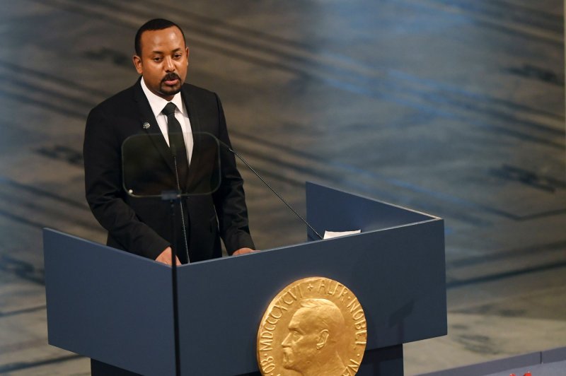 Ethiopian Prime Minister Abiy Ahmed accused Tigrayan rebels of preventing farmers from planting crops. File Photo by Rune Hellestad/UPI