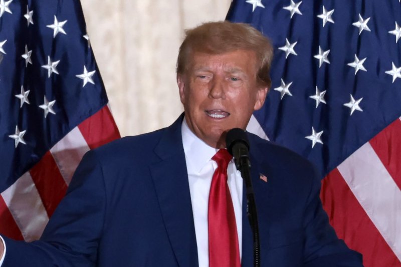 Former President Donald J. Trump on Tuesday vowed to end birthright citizenship if he is re-elected president in 2024. File Photo by Gary I Rothstein/UPI