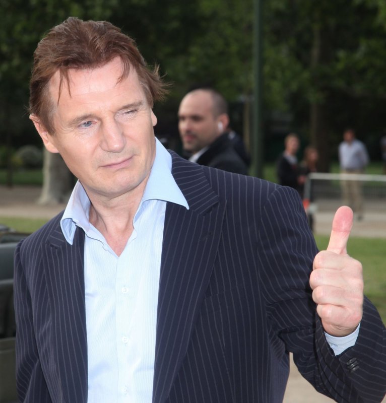 Liam Neeson arrives on the Champs de Mars in front of the Eiffel Tower during a photocall for the film "The A-Team" in Paris on June 14, 2010. UPI/David Silpa