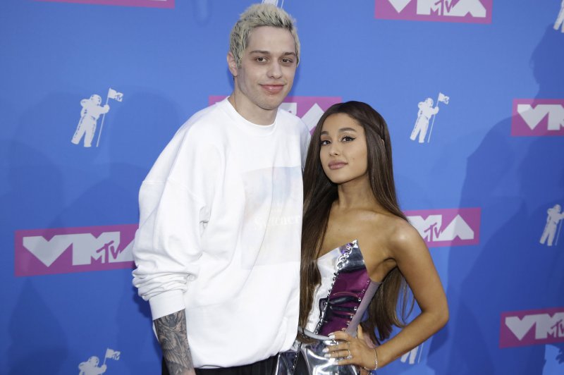 Ariana Grande (R) with Pete Davidson (L). The pair have split according to multiple reports. File Photo by Serena Xu-Ning/UPI
