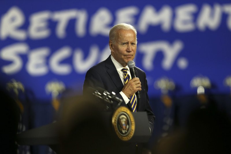 President Joe Biden delivers remarks on his economic agenda on Wednesday in Cleveland. Photo by Aaron Josefczyk/UPI | <a href="/News_Photos/lp/af1833b8b1592593c7ff8437b1eda76a/" target="_blank">License Photo</a>