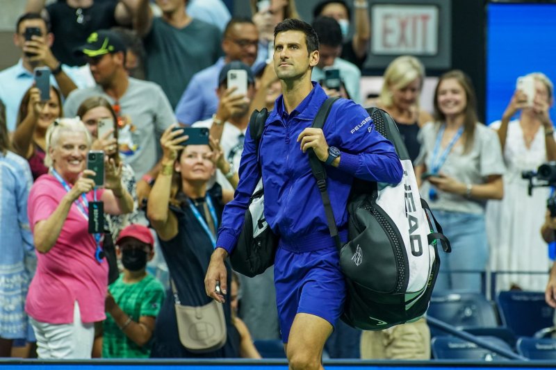 Serbian tennis star Novak Djokovic, shown Aug. 31, 2021, at the U.S. Open, withdrew from the BNP Paribas Open on Wednesday. He also will miss the Miami Open. File Photo by Monika Graff/UPI