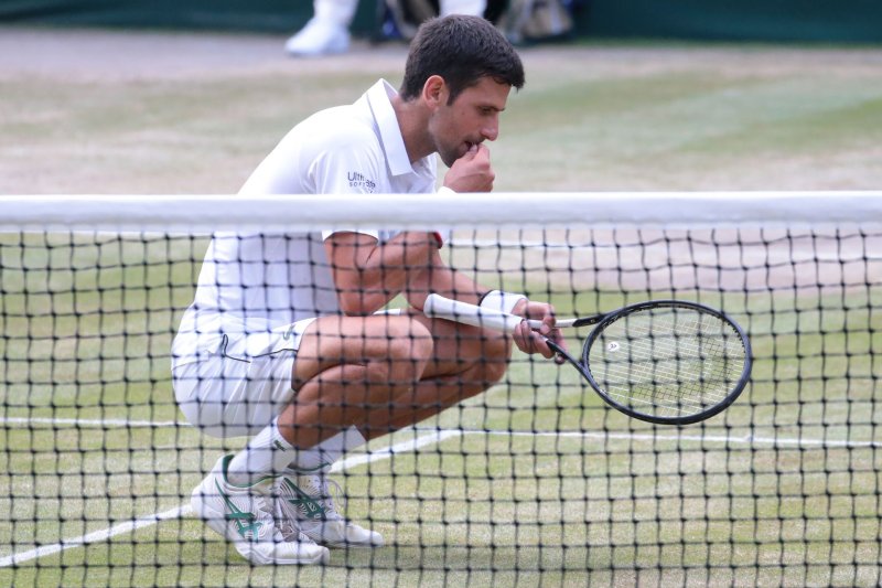 Serbian Novak Djokovic won Wimbledon 2021 before his hiatus from tennis tournaments due to his unvaccinated status. File Photo by Hugo Philpott/UPI | <a href="/News_Photos/lp/3cfaf239399ad4998a004cef6df083a5/" target="_blank">License Photo</a>