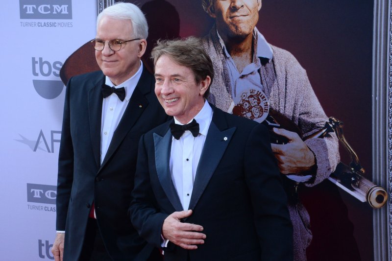 Steve Martin (L) and Martin Short are set to host "SNL" on Dec. 10. File Photo by Jim Ruymen/UPI
