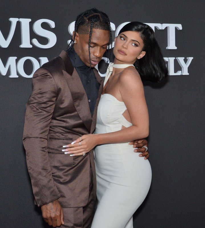 Travis Scott (L) and Kylie Jenner have welcomed their second child. File Photo by Jim Ruymen/UPI