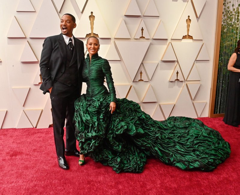 Will Smith (L) and Jada Pinkett Smith arrive for the 94th annual Academy Awards in Los Angeles on Sunday. Photo by Jim Ruymen/UPI