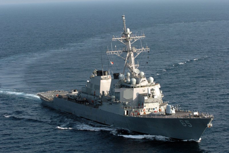 The USS Benfold is seen in the Andaman Sea off the coast of the island of Sumatra, Indonesia. Thursday, the Chinese government said the warship illegally entered disputed waters in the South China Sea. File Photo by James Pinsky/U.S. Navy/UPI