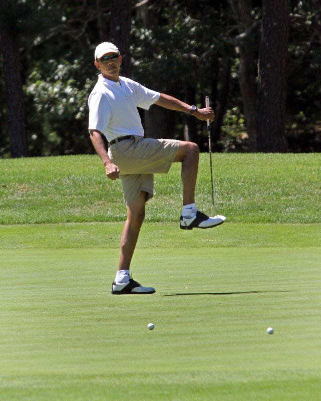 Vacationing President Obama golfs with Larry David