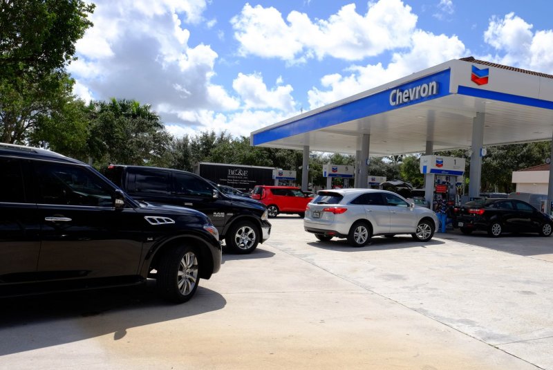Gas prices declined just in time for Memorial Day and experts predict they may have already peaked for 2019. Photo by Gary Rothstein/UPI