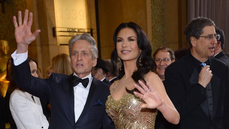 Actors Michael Douglas and Catherine Zeta-Jones arrive on the red carpet at the 85th Academy Awards at the Hollywood and Highland Center in the Hollywood section of Los Angeles on February 24, 2013. UPI/Jim Ruymen