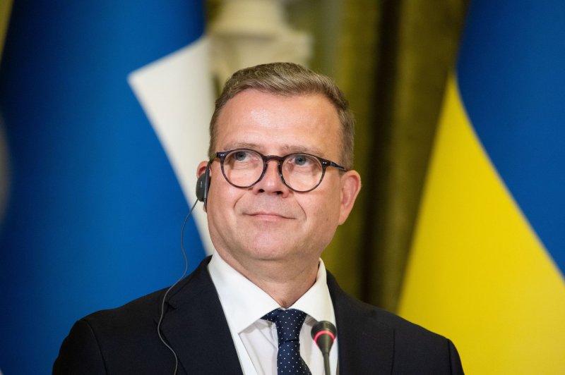 Finland Prime Minister Petteri Orpo (pictured) takes part in a joint press conference with Ukraine President Volodymyr Zelensky in Kyiv in August. On Tuesday, he announced a border closure with Russia. File Photo by Ukrainian President Press Office