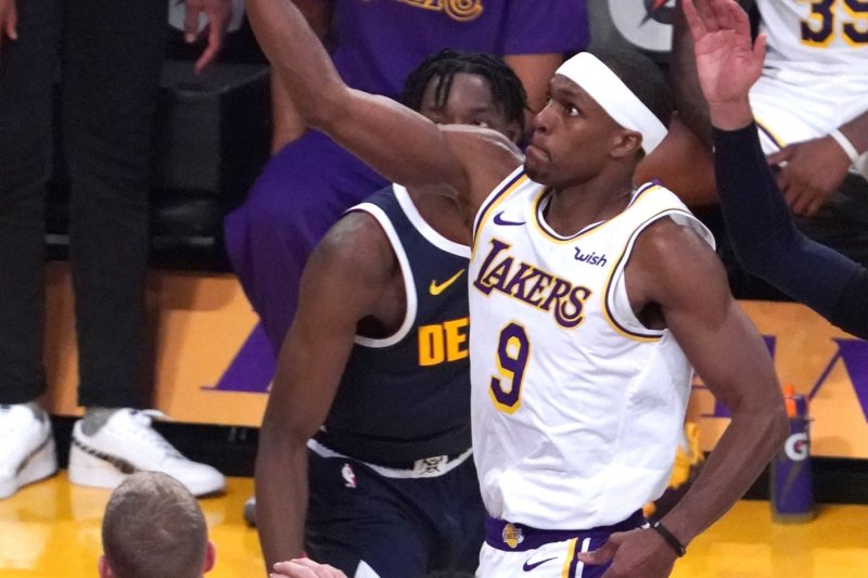 Los Angeles Lakers point guard Rajon Rondo (9), shown Dec. 22, 2019, is expected to sign a one-year contract worth $2.6 million with the Lakers. File Photo by Jon SooHoo/UPI