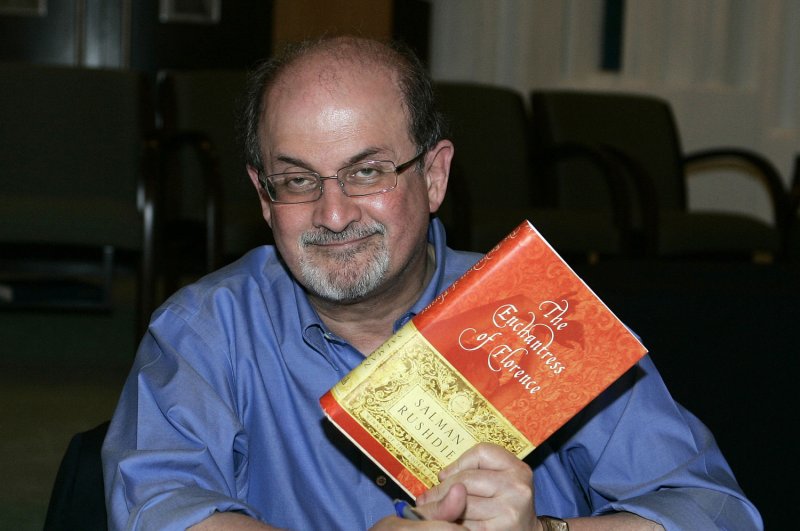 Salman Rushdie makes an appearance at a book signing in Coral Gables, Fla., in July 2008. File Photo by Michael Bush/UPI | <a href="/News_Photos/lp/588add70df66d65dfb9f5e827dea1daf/" target="_blank">License Photo</a>