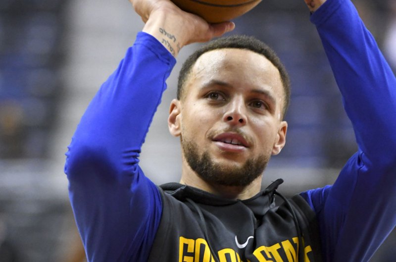 Golden State Warriors guard Stephen Curry, shown Feb. 28, 2018, suffered a sprained ligament in his left foot on March 16 against the Boston Celtics, and he has remained out of the Warriors' lineup since. File Photo by Mark Goldman/UPI