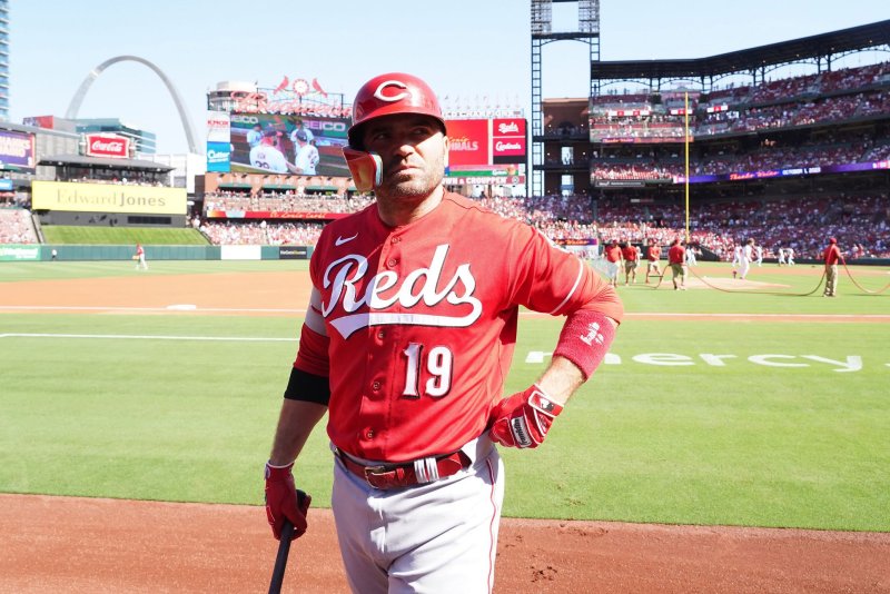 Joey Votto has played his entire career in Cincinnati, and played his first game last season in September after 10 months off to heal from a shoulder injury. Photo by Bill Greenblatt/UPI