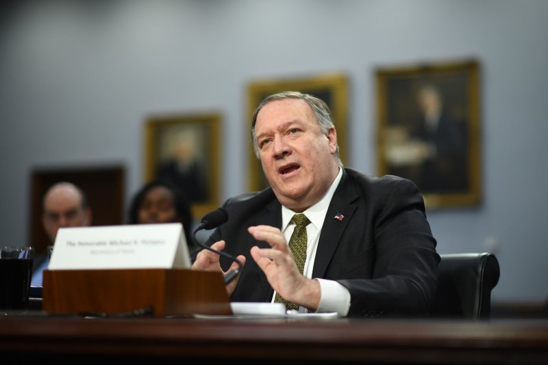 Secretary of State Mike Pompeo said the dates of the scheduled depositions don't give the department enough time to prepare. File Photo by Kevin Dietsch/UPI | <a href="/News_Photos/lp/d489f63bffc087e064b4568ff6126e08/" target="_blank">License Photo</a>