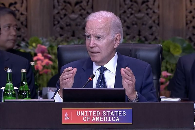U.S. President Joe Biden turned 80 years old on Sunday, making him the first president in U.S. history to serve into his 80s. Photo by G20 Indonesia / UPI | <a href="/News_Photos/lp/b74eb3f86f1b5e35a9f4176529fe9f3c/" target="_blank">License Photo</a>