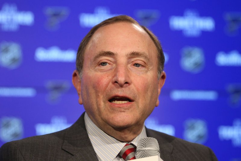 NHL Commissioner Gary Bettman and the league plan to halt COVID-19 testing after the All-Star break if cases continue to decrease around the NHL. File Photo by Bill Greenblatt/UPI