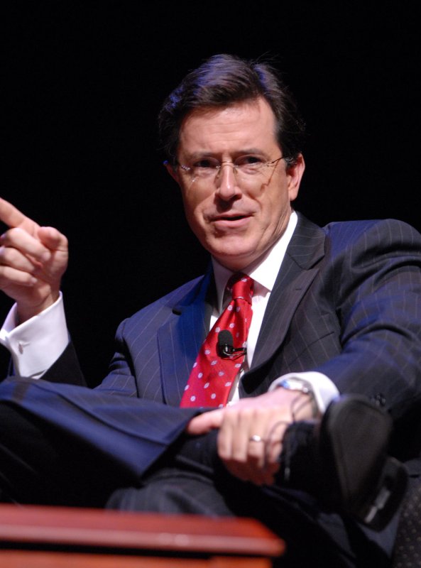Stephen Colbert speaks about his new book "I Am America (And So Can You!)" at George Washington University in Washington on October 19, 2007. (UPI Photo/Alexis C. Glenn)