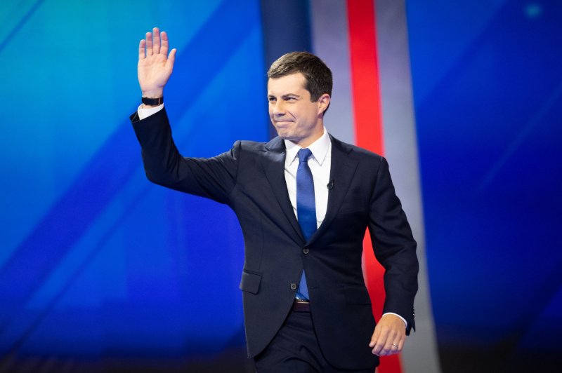 Democratic presidential candidate Pete Buttigieg's plan calls for launching a National Health Equity Strategy Task Force within his first 100 days in office.&nbsp;Photo by Kevin Dietsch/UPI
