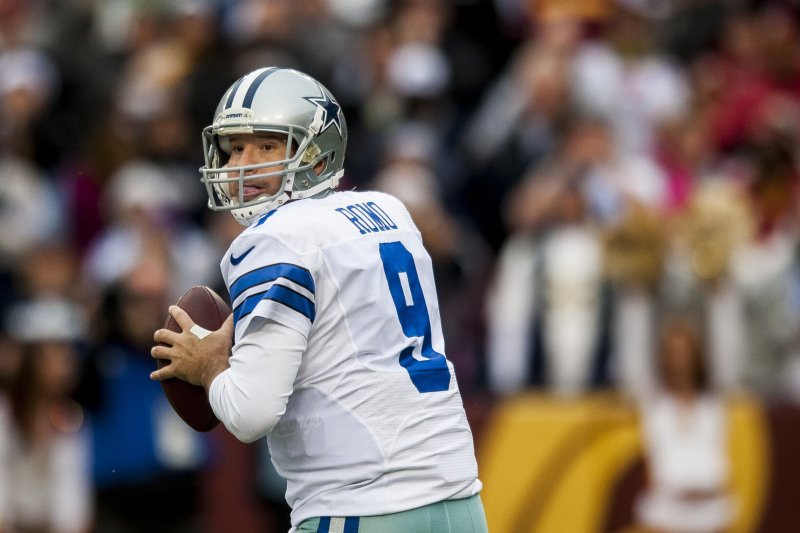 Former Dallas Cowboys quarterback Tony Romo played at Eastern Illinois before entering the NFL as an undrafted free agent in 2004. Romo made the Pro Bowl four times during his tenure with the Cowboys. File Photo by Pete Marovich/UPI
